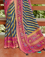 Vishal Prints Multicolor Silk Saree With Weaving Work