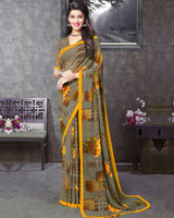 Vishal Prints Sand Grey Digital Print Georgette Saree