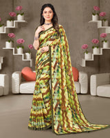 Vishal Prints Multicolor Digital Print Crepe Saree