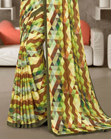 Vishal Prints Multicolor Digital Print Crepe Saree