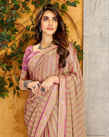 Vishal Prints Pastel Brown Fancy Chiffon Designer Saree