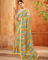 Vishal Prints Multi Color Printed Georgette Saree With Fancy Border