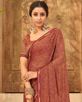 Vishal Prints Maroon Designer Brasso Saree With Fancy Border