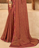 Vishal Prints Maroon Designer Brasso Saree With Fancy Border