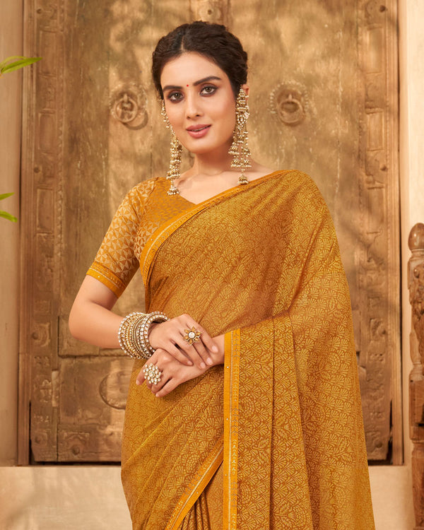 Vishal Prints Orche Designer Brasso Saree With Fancy Border