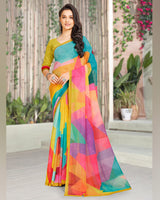 Vishal Prints Multi Color Digital Print Georgette Saree