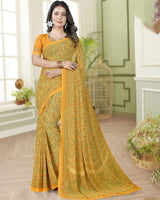 Vishal Prints Pale Orange Digital Print Georgette Saree