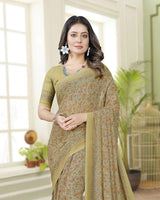 Vishal Prints Very Light Brown Digital Print Georgette Saree