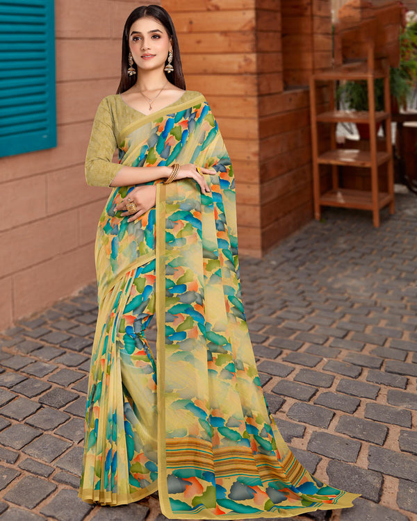 Vishal Prints Wheat Digital Print Georgette Saree