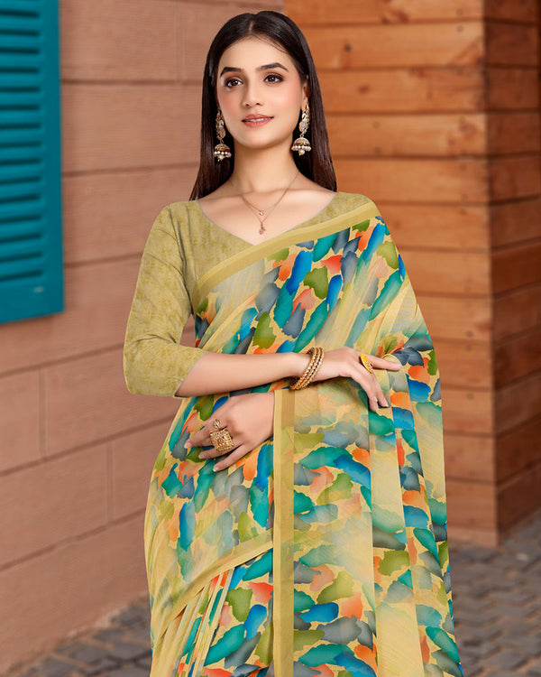 Vishal Prints Wheat Digital Print Georgette Saree