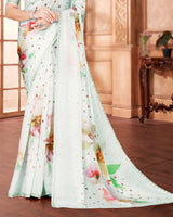 Vishal Prints Desert Strom Digital Print Organza Saree With Diamond Work