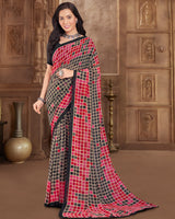 Vishal Prints Black Printed Georgette Saree