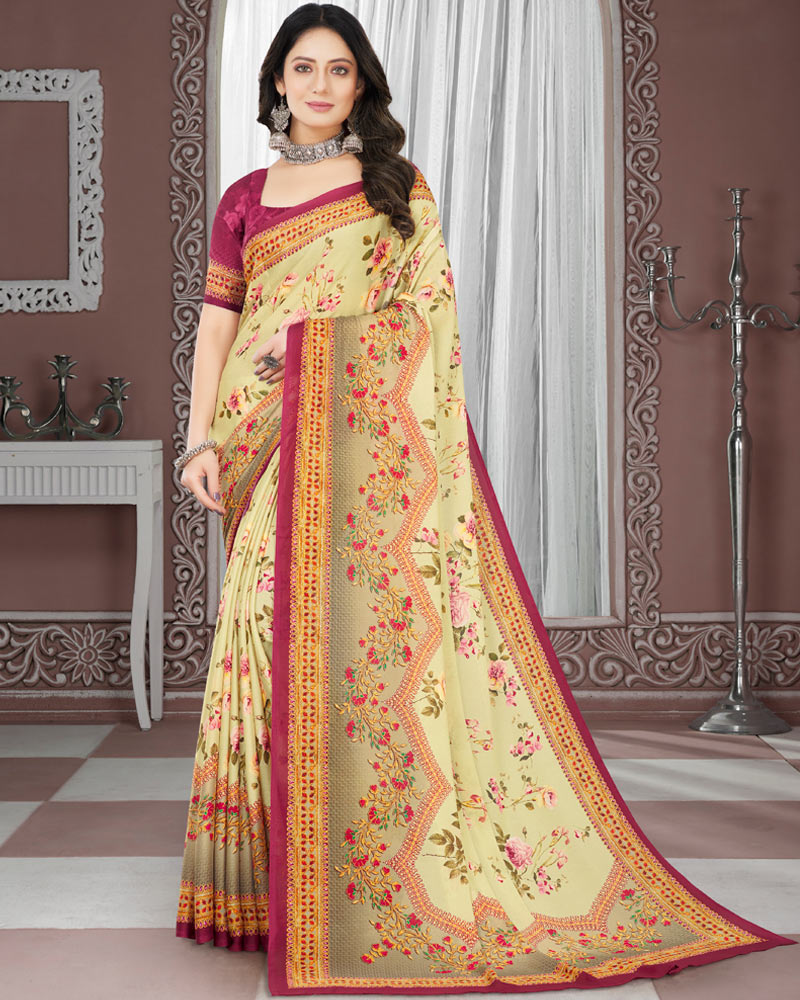 Vishal Prints Sand Digital Print Criva Crepe Saree