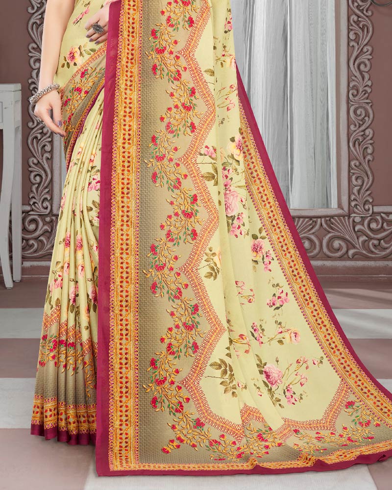 Vishal Prints Sand Digital Print Criva Crepe Saree