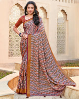 Vishal Prints Light Purple Brasso Saree With Tassel