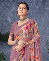 Vishal Prints Mauve Digital Print Georgette Saree