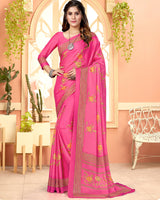 Vishal Prints Dark Pink Digital Print Criva Crepe Saree