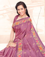 Vishal Prints Mauve Digital Print Criva Crepe Saree