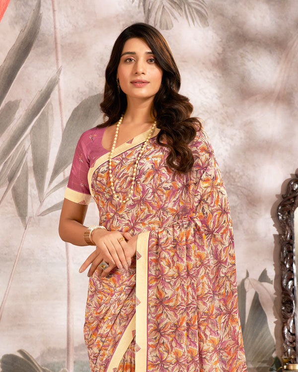 Vishal Prints Banana Mania Printed Georgette Saree With Fancy Border