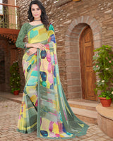 Vishal Prints Mist Green Digital Print Georgette Saree