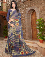 Vishal Prints Mulled Wine Digital Print Georgette Saree