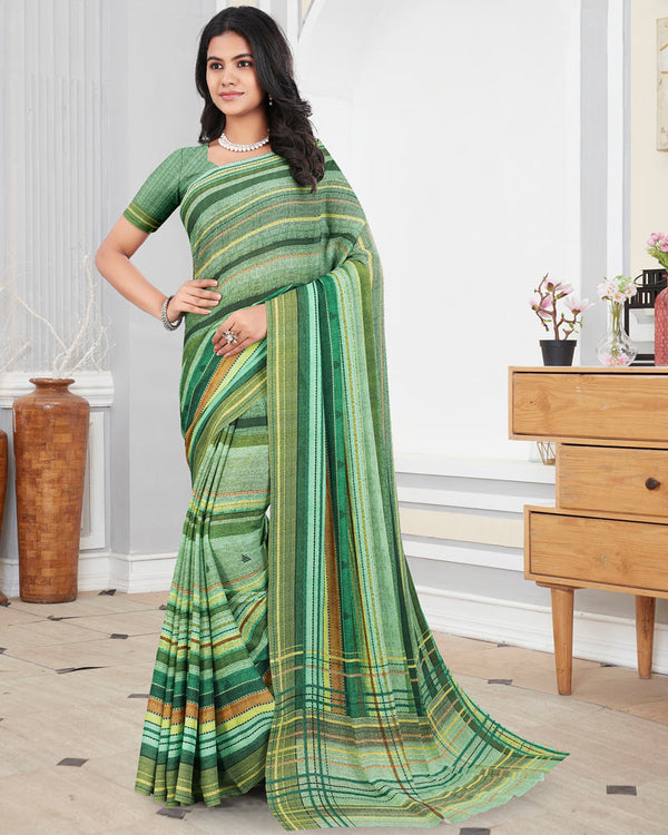 Vishal Prints Sea Green Digital Print Criva Crepe Saree