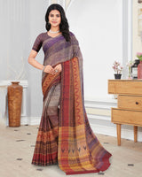 Vishal Prints Brown Digital Print Criva Crepe Saree