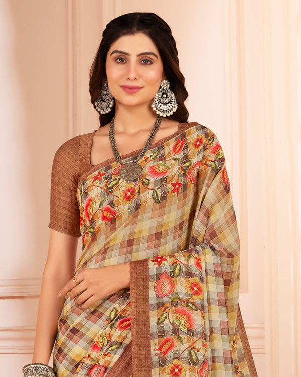 Vishal Prints Multi Color Digital Print Criva Crepe Saree