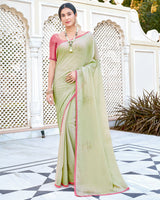 Vishal Prints Pastel Green Designer Chiffon Saree