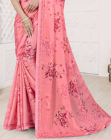 Vishal Prints Coral Digital Print Criva Crepe Saree With Fancy Printed Border